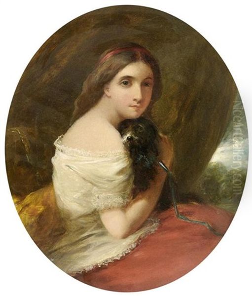 Damen Mit Hund Oil Painting by Charles Baxter