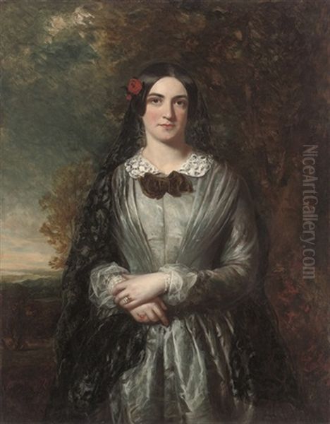 Portrait Of Kathleen Oil Painting by Charles Baxter