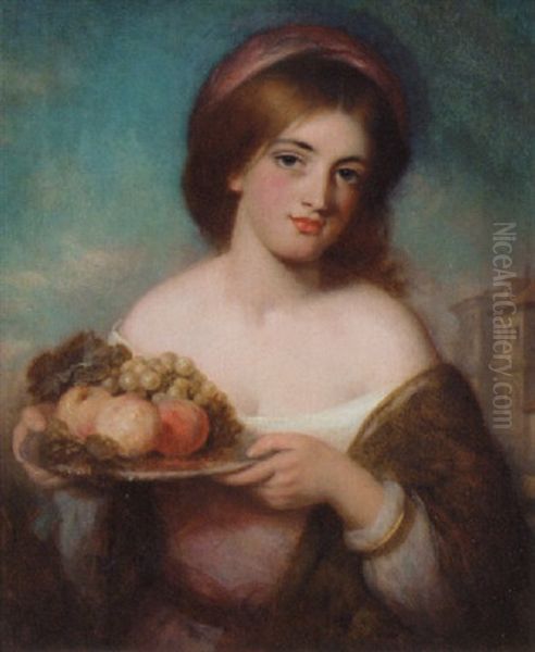 The Venetian Fruit Seller Oil Painting by Charles Baxter