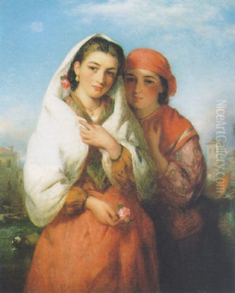 Gypsy Girls Oil Painting by Charles Baxter