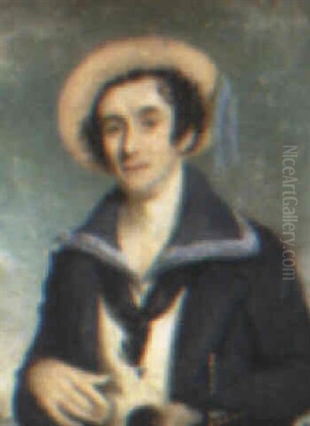 Thomas Potter Cooke In The Guise Of William In Black Eyed   Susan Oil Painting by Charles Baxter