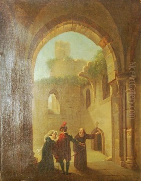 Visite Des Ruines Du Couvent Oil Painting by Emile Antoine Bayard