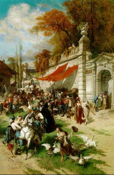 Fete Du Vin Oil Painting by Emile Antoine Bayard