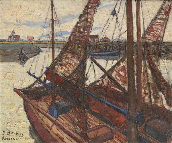 L'entree Du Port Oil Painting by Pierre H. Bayaux