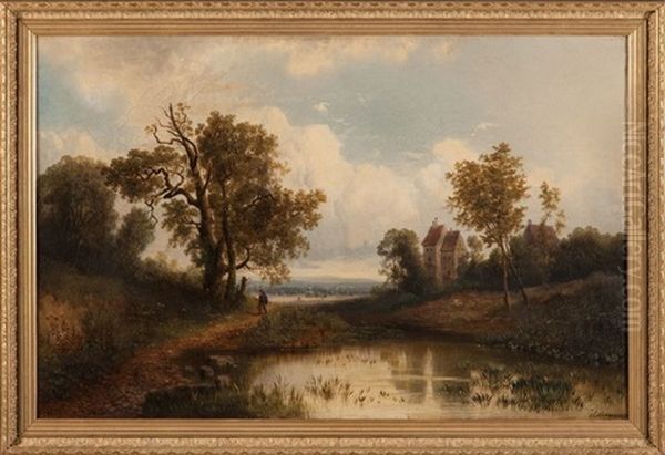 Paysage Anime Oil Painting by Julius Bayer