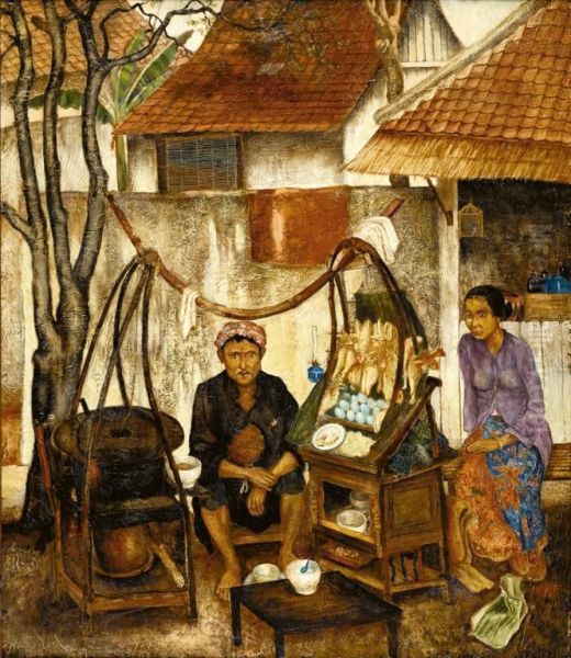 Food Vendor Oil Painting by Ernst Agerbeek