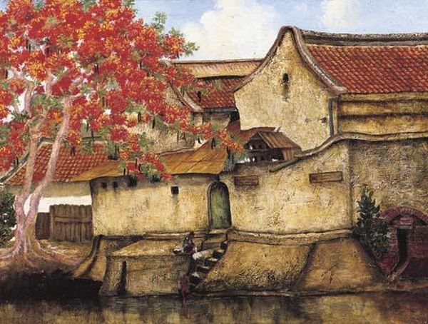 Chinese District In Old Batavia Oil Painting by Ernst Agerbeek