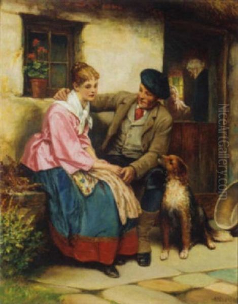 A Comforting Moment Oil Painting by Alfred Walter Bayes