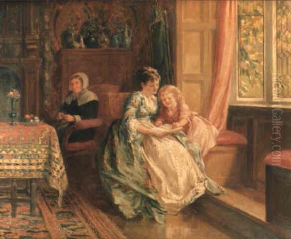 Three Ages Of Woman Oil Painting by Alfred Walter Bayes