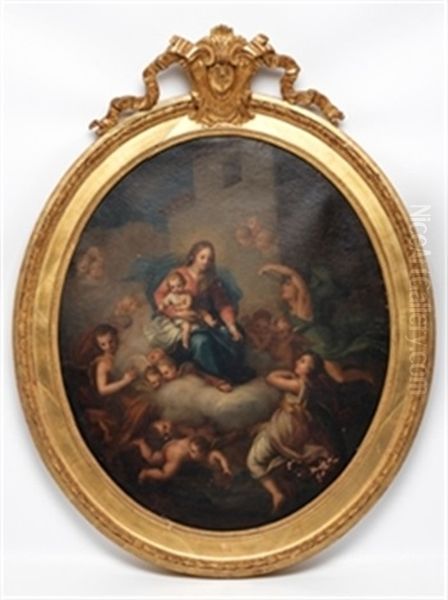 Virgen Con El Nino Y Angeles Oil Painting by D. Francisco Bayeu y Subias