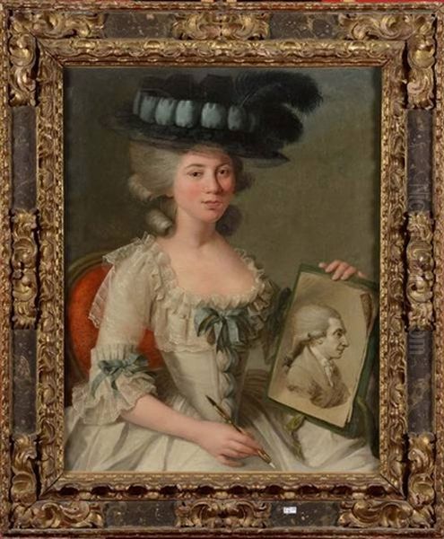 Portrait D'une Femme Peintre Oil Painting by D. Francisco Bayeu y Subias