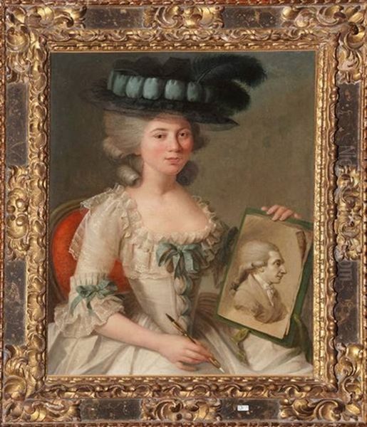 Portrait D'une Femme Peintre Oil Painting by D. Francisco Bayeu y Subias