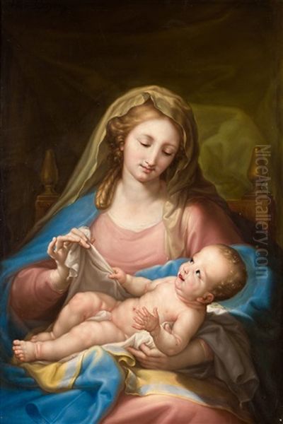 Virgen Con El Nino Oil Painting by D. Francisco Bayeu y Subias