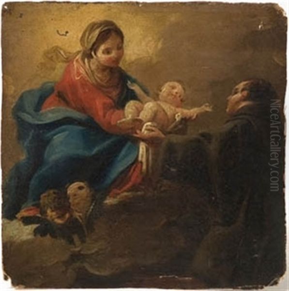 Aparicion De La Virgen A Sto Domingo Oil Painting by D. Francisco Bayeu y Subias