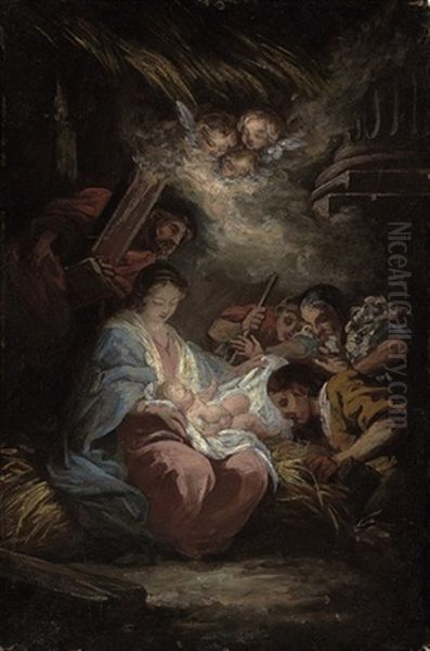 The Adoration Of The Shepherds Oil Painting by D. Francisco Bayeu y Subias