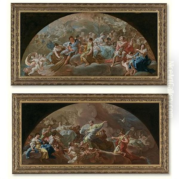 Heroes And Heroines Of The Old Testament (pair) Oil Painting by D. Francisco Bayeu y Subias