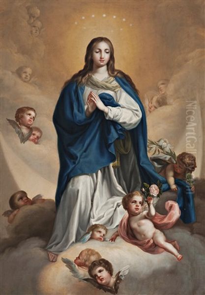 Inmaculada Oil Painting by Manuel Bayeu y Subias