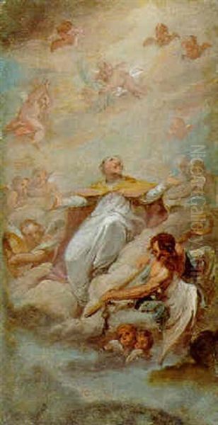 The Apotheosis Of Saint Peter Oil Painting by Ramon Bayeu Y Subias