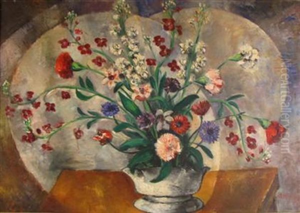 Still Life With Flowers Oil Painting by Abraham S. Baylinson