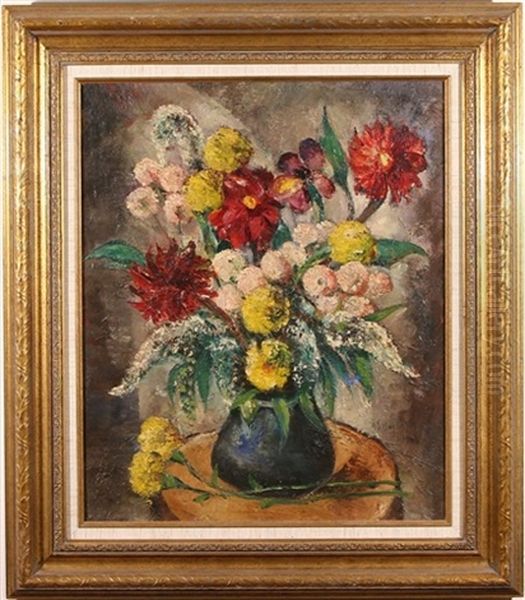 Still Life Of Flowers Oil Painting by Abraham S. Baylinson