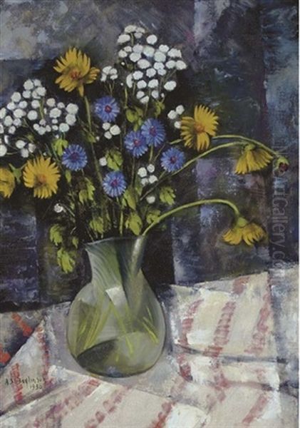 Floral Still Life Oil Painting by Abraham S. Baylinson