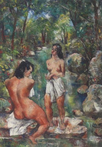 Bathers Oil Painting by Abraham S. Baylinson