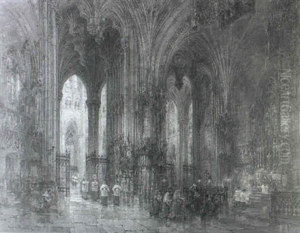 Light In The West Lyons Cathedral Oil Painting by Wyke (Sir) Bayliss