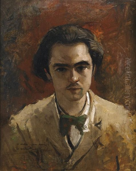 Portrait De Paul Verlaine A L'age De Vingt-trois Ans Oil Painting by Frederic Bazille