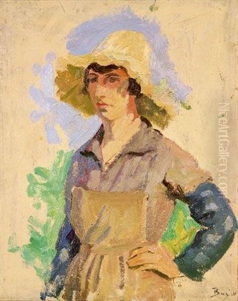 Vendangeuse Au Chapeau Jaune Oil Painting by Frederic Bazille