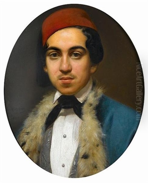 Portrait Of Hovannes Bey Dadian Oil Painting by Charles-Louis Bazin