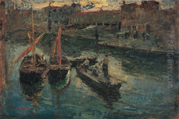 Venezia Oil Painting by Leonardo Bazzaro