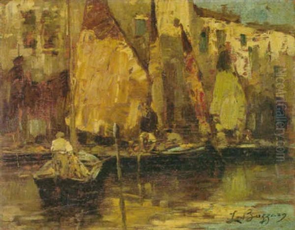 Pescadores Oil Painting by Leonardo Bazzaro