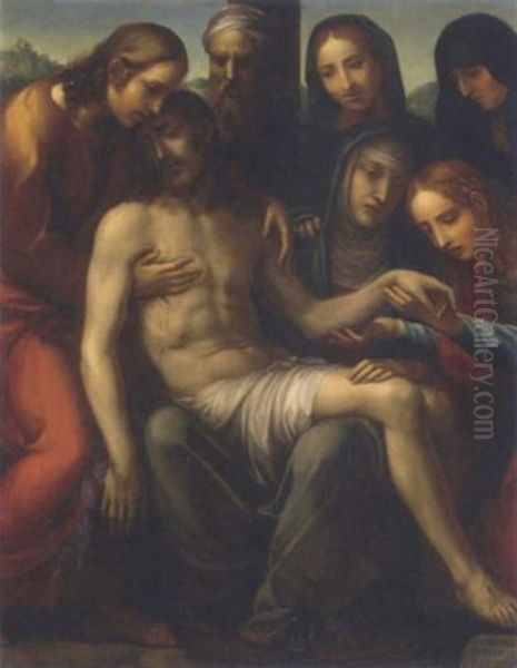 The Lamentation Oil Painting by Giovanni Antonio (il Sodoma) Bazzi