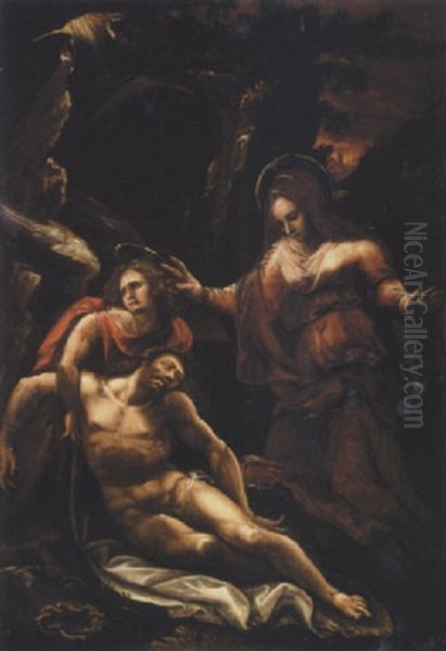 The Lamentation Oil Painting by Giovanni Antonio (il Sodoma) Bazzi