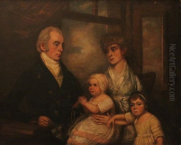 Family Portrait Oil Painting by Thomas Beach