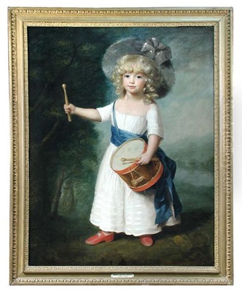 Portrait Of Master Robert Poyntz Wright, Playing A Drum Oil Painting by Thomas Beach