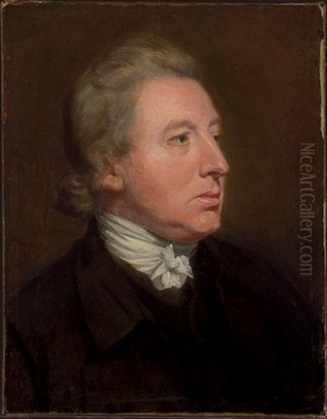 Portrait Of Edmund Burke In A Black Coat Oil Painting by Thomas Beach