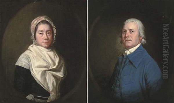 Portrait Of Mrs Skeats (+ Portrait Of Mr Highmore Skeats Snr; Pair) Oil Painting by Thomas Beach