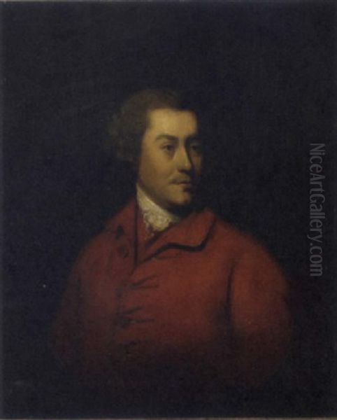 Portrait Of A Gentleman In A Red Coat Oil Painting by Thomas Beach