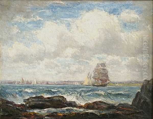 Bass Rocks, Gloucester Oil Painting by Reynolds Beal