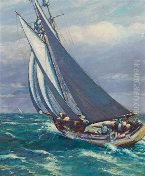 Yachting Oil Painting by Reynolds Beal