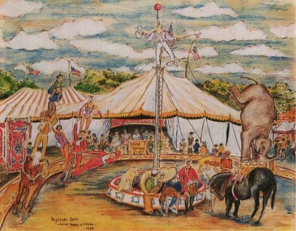 Cole Brothers Circus Oil Painting by Reynolds Beal