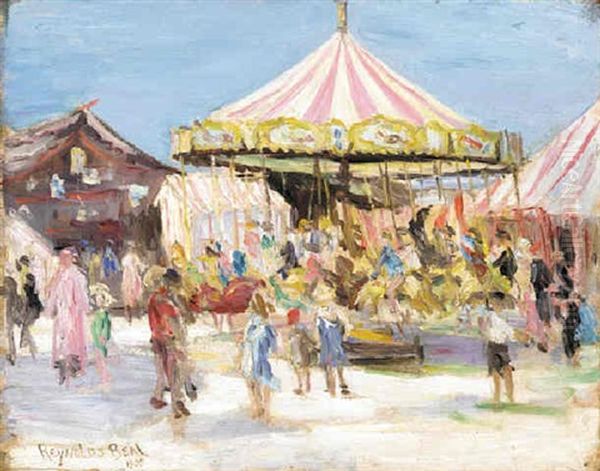 The Carousel Oil Painting by Reynolds Beal