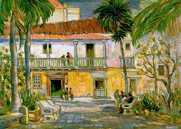 Bolivar Park, Cartagena Oil Painting by Reynolds Beal