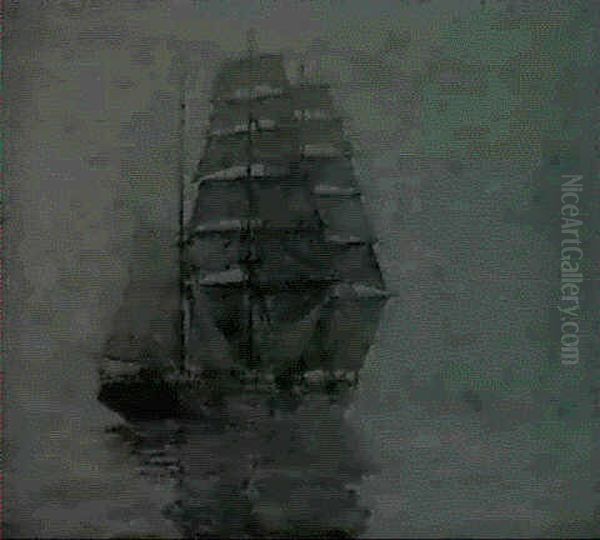 Ship In The Morning Mist Oil Painting by Reynolds Beal