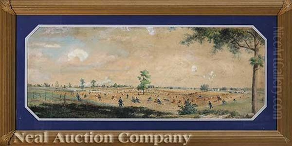 Battle Of Gettysburg Oil Painting by J. B. Beale