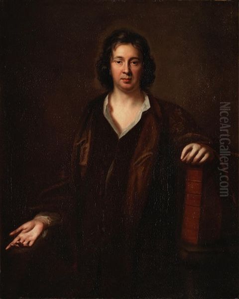 Portrait Of Charles Beale (1632-1705), Half-length, Seated In A Brown Gown by Mary Beale