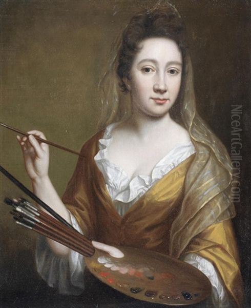 Portrait Of A Female Artist Oil Painting by Mary Beale