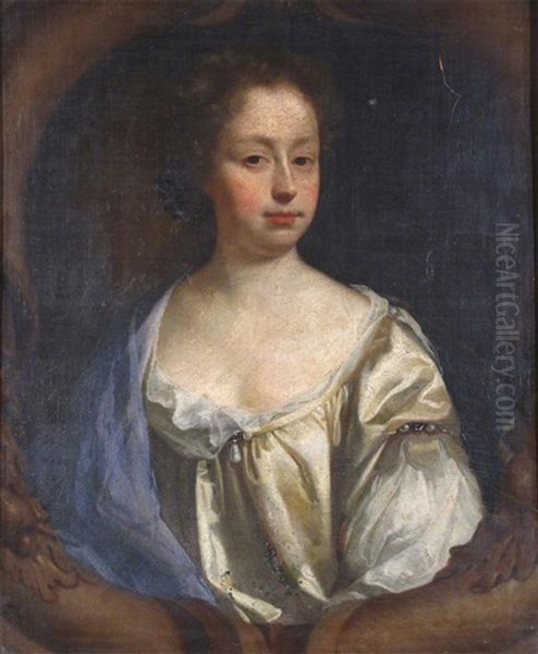 Portrait Of A Lady In A Painted Oval Oil Painting by Mary Beale