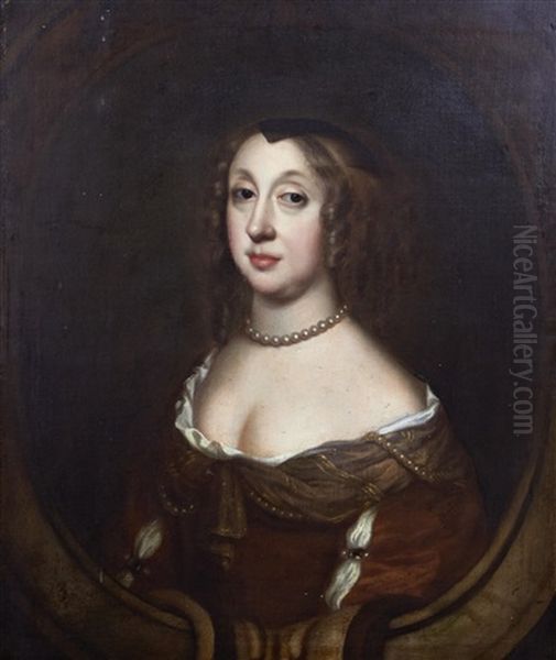 A Portrait Of Dorothy Greenly (1610-1702) Daughter Of Edward And Elizabeth Greenly Of Titley Court, Herefordshire Oil Painting by Mary Beale